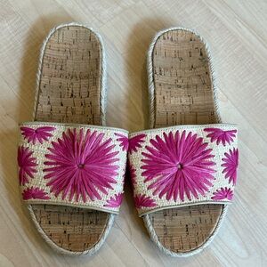 Jack Rogers Pink Floral Slide Sandals